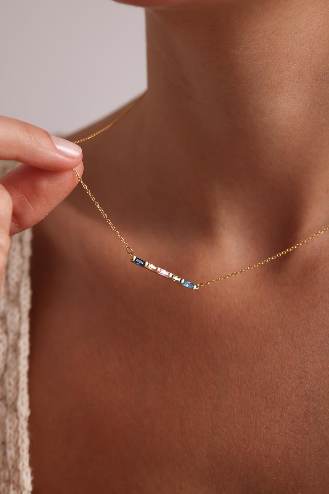 Birthstone Necklace For Her, Mom, Grandma