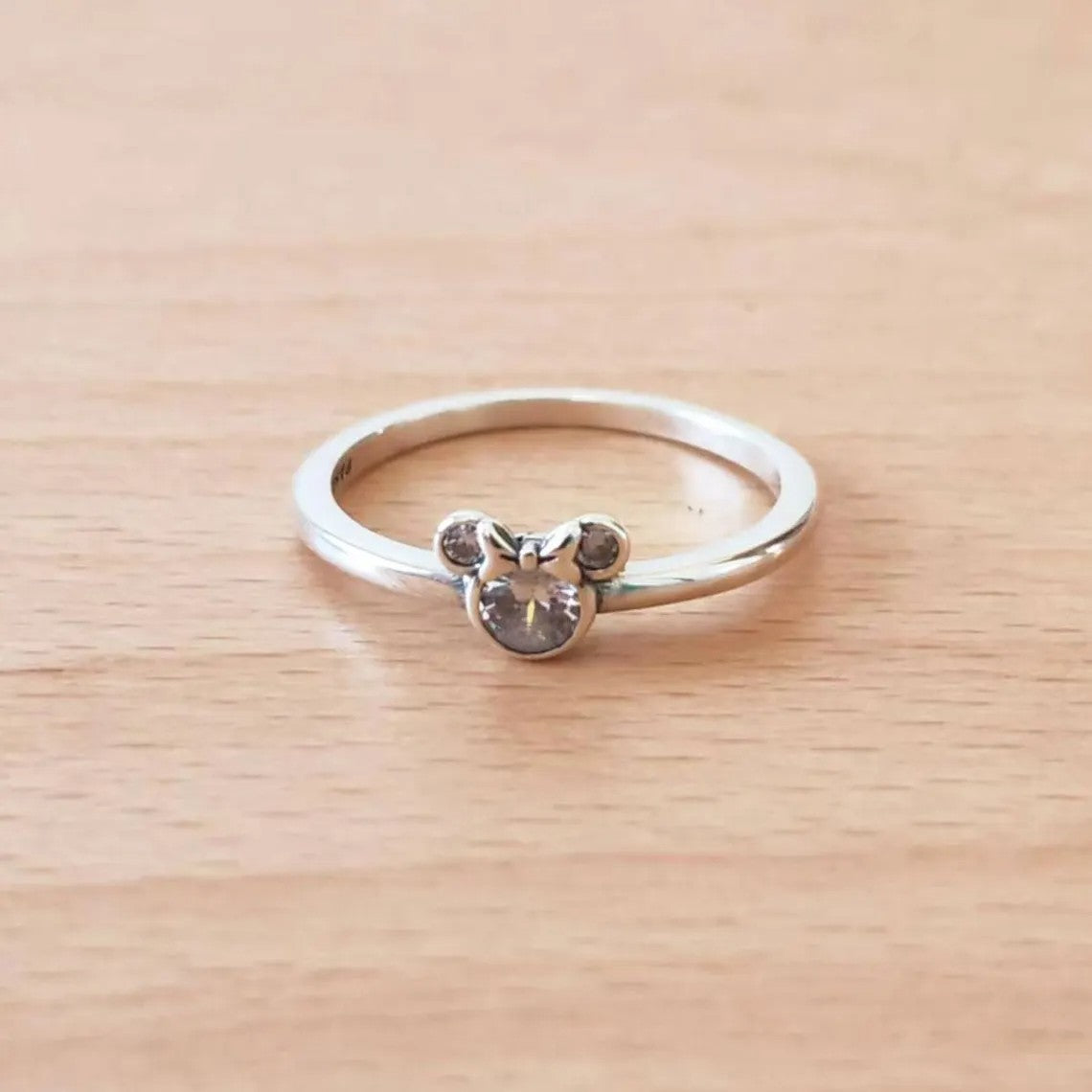 Minnie Mouse Sparkling Head Ring - 925 Sterling Silver