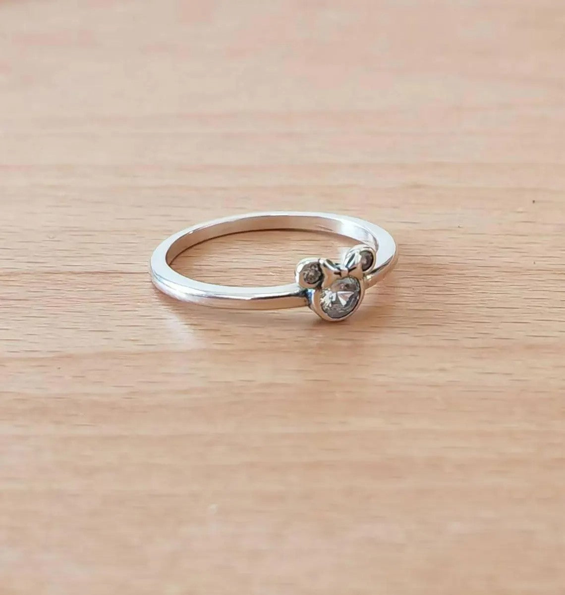 Minnie Mouse Sparkling Head Ring - 925 Sterling Silver