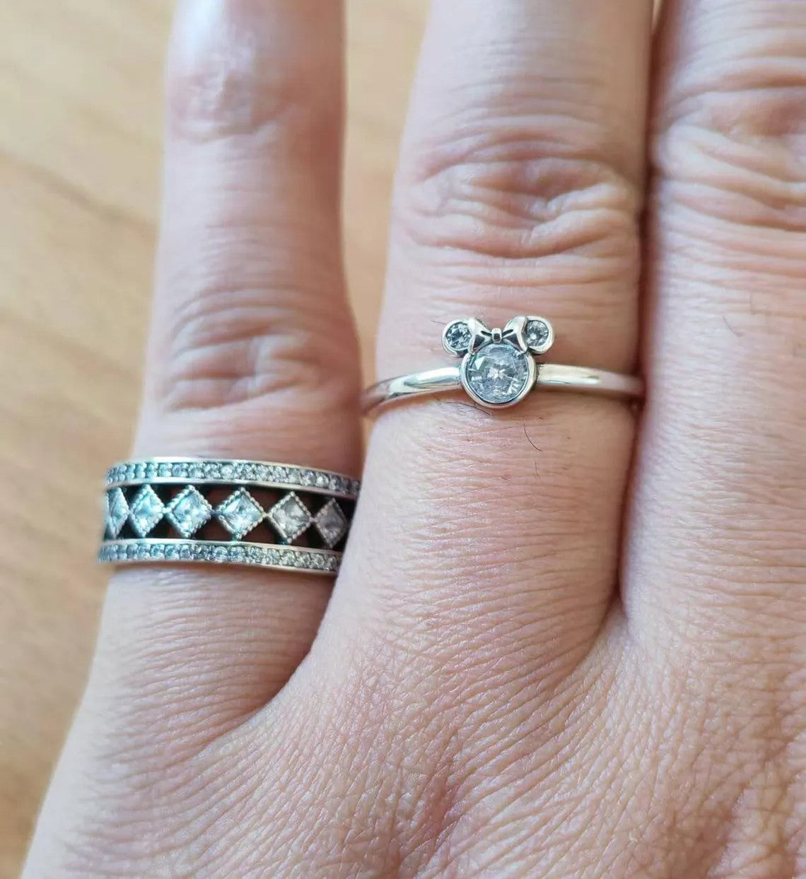 Minnie Mouse Sparkling Head Ring - 925 Sterling Silver
