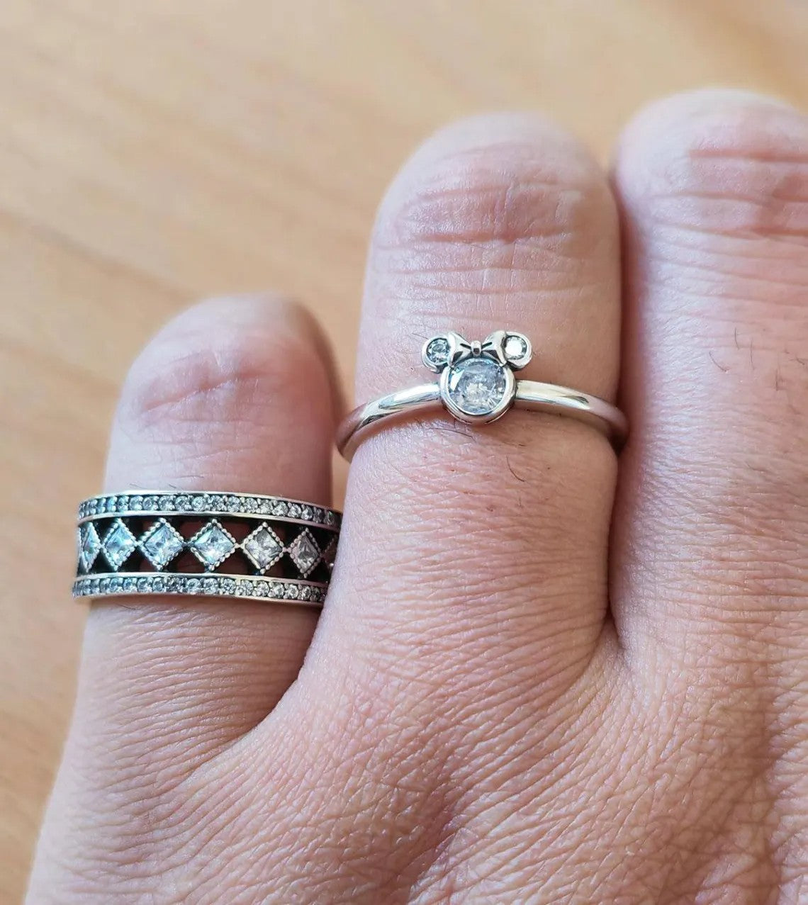 Minnie Mouse Sparkling Head Ring - 925 Sterling Silver