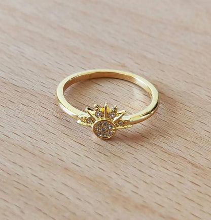 Celestial Sparkling Sun and Moon Ring Set
