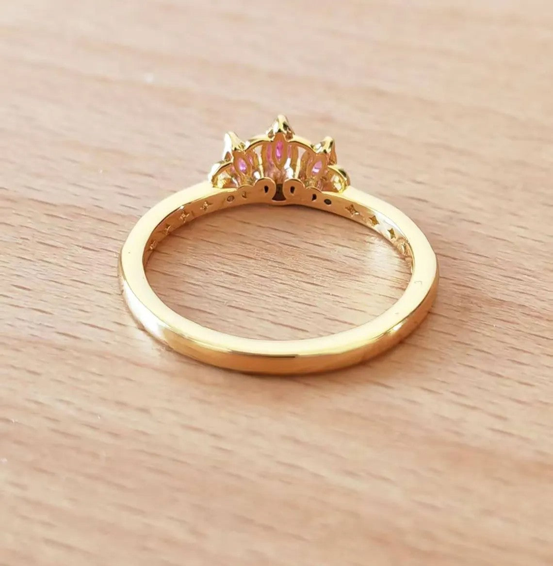 Princess Rapunzel Tiara Ring - 14k gold plating