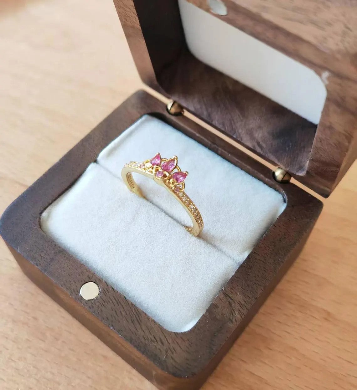 Princess Rapunzel Tiara Ring - 14k gold plating