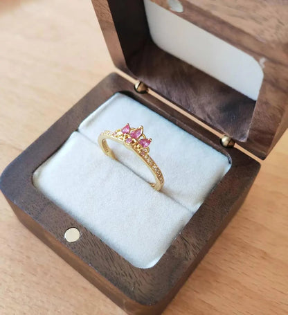 Princess Rapunzel Tiara Ring - 14k gold plating